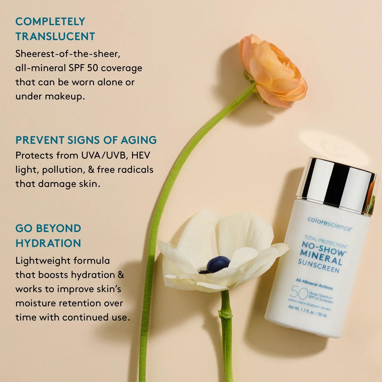 Total Protection No Show SPF 50 Mineral Sunscreen